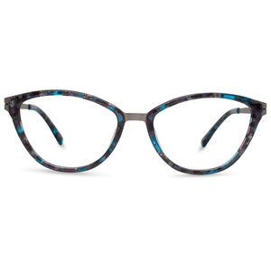 NIB Modo Grey Aqua Marble Cat-Eye Glasses
